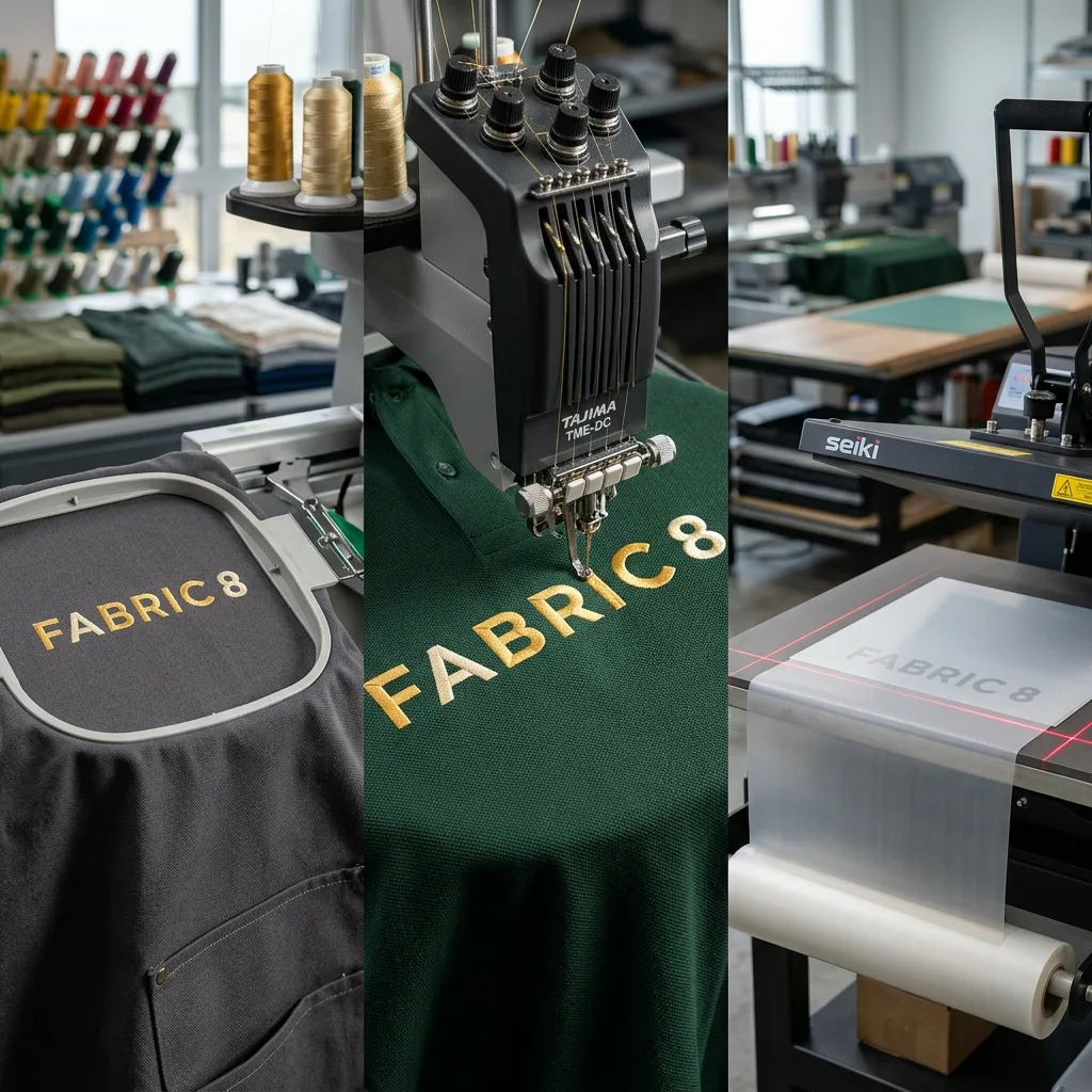 Precision automated embroidery and DTF customization studio